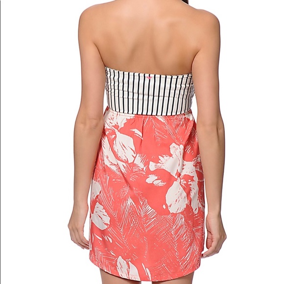 Roxy Savage 2 Rose Print Strapless Tube Dress - Picture 4 of 4